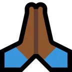 folded hands: medium-dark skin tone para la plataforma Microsoft