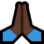 folded hands: dark skin tone per la piattaforma Microsoft
