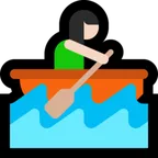 woman rowing boat: light skin tone for Microsoft platform