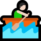 man rowing boat: light skin tone untuk platform Microsoft