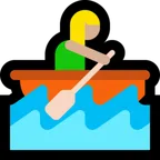 woman rowing boat: medium-light skin tone untuk platform Microsoft