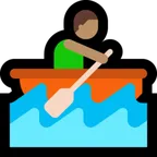 man rowing boat: medium skin tone สำหรับแพลตฟอร์ม Microsoft