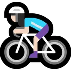 woman biking: light skin tone til Microsoft platform
