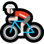 man biking: light skin tone for Microsoft platform