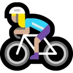 Microsoft dla platformy woman biking: medium-light skin tone