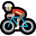 man biking: medium-light skin tone für Microsoft Plattform