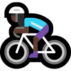 woman biking: dark skin tone لمنصة Microsoft