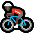 person biking: dark skin tone สำหรับแพลตฟอร์ม Microsoft
