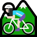 woman mountain biking: light skin tone til Microsoft platform