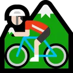 person mountain biking: light skin tone untuk platform Microsoft