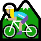 Microsoftプラットフォームのwoman mountain biking: medium-light skin tone