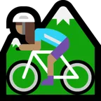 woman mountain biking: medium skin tone til Microsoft platform