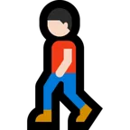 man walking: light skin tone for Microsoft platform