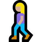 Microsoft platformu için woman walking: medium-light skin tone