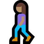 woman walking: medium skin tone สำหรับแพลตฟอร์ม Microsoft