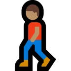 person walking: medium skin tone untuk platform Microsoft