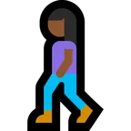 Microsoft platformu için woman walking: medium-dark skin tone