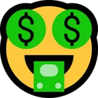 money-mouth face for Microsoft-plattformen