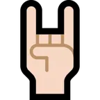 sign of the horns: light skin tone untuk platform Microsoft