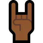 sign of the horns: medium-dark skin tone สำหรับแพลตฟอร์ม Microsoft
