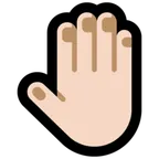 raised back of hand: light skin tone สำหรับแพลตฟอร์ม Microsoft