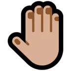 raised back of hand: medium-light skin tone per la piattaforma Microsoft