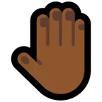 raised back of hand: medium-dark skin tone สำหรับแพลตฟอร์ม Microsoft