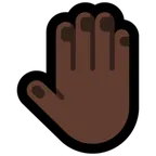 raised back of hand: dark skin tone für Microsoft Plattform