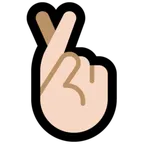 crossed fingers: light skin tone สำหรับแพลตฟอร์ม Microsoft