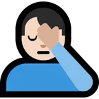 man facepalming: light skin tone per la piattaforma Microsoft