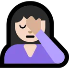 Microsoft 플랫폼을 위한 person facepalming: light skin tone