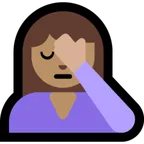 person facepalming: medium skin tone für Microsoft Plattform