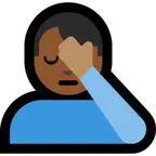 Microsoft 플랫폼을 위한 man facepalming: medium-dark skin tone