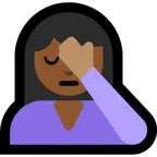 Microsoft dla platformy person facepalming: medium-dark skin tone