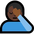 man facepalming: dark skin tone pentru platforma Microsoft