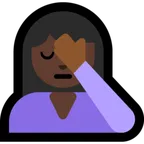person facepalming: dark skin tone per la piattaforma Microsoft