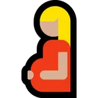 pregnant woman: medium-light skin tone untuk platform Microsoft