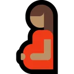 pregnant woman: medium skin tone untuk platform Microsoft