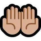 palms up together: medium-light skin tone untuk platform Microsoft
