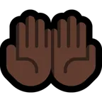 palms up together: dark skin tone สำหรับแพลตฟอร์ม Microsoft