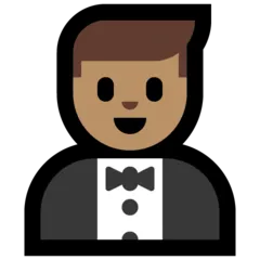 man in tuxedo: medium skin tone pentru platforma Microsoft