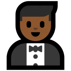 man in tuxedo: medium-dark skin tone สำหรับแพลตฟอร์ม Microsoft