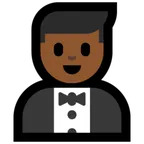 person in tuxedo: medium-dark skin tone für Microsoft Plattform