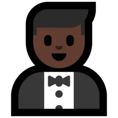 man in tuxedo: dark skin tone per la piattaforma Microsoft