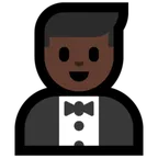 person in tuxedo: dark skin tone für Microsoft Plattform