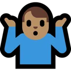 man shrugging: medium skin tone für Microsoft Plattform