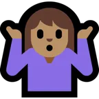 person shrugging: medium skin tone สำหรับแพลตฟอร์ม Microsoft