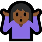 person shrugging: medium-dark skin tone per la piattaforma Microsoft