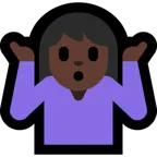 person shrugging: dark skin tone für Microsoft Plattform