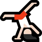 woman cartwheeling: light skin tone untuk platform Microsoft